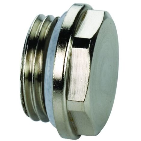 Flamco Blindstopfen Standard G 3/8" Außengewinde Messing vernickelt