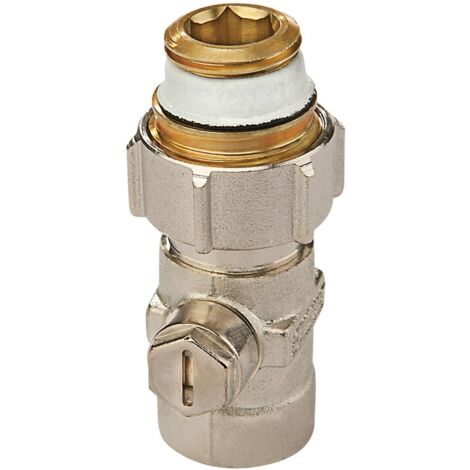 Flamco Einzel-Kugelhahn EXCL. Durchg. D1/IG G3/4i x Rp1/2 MS vern. m. Nippel, F10022