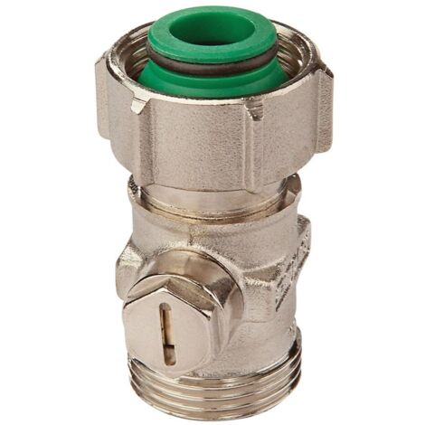 Flamco Exclusiv Durchgang Einzel-Kugelhahn D2/AG G 3/4" Innengewinde x G 3/4" Außengewinde Messing vernickelt mit Konus