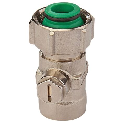 Flamco Exclusiv Durchgang Einzel-Kugelhahn D2/IG G 3/4" Innengewinde x Rp 1/2" Messing vernickelt mit Konus
