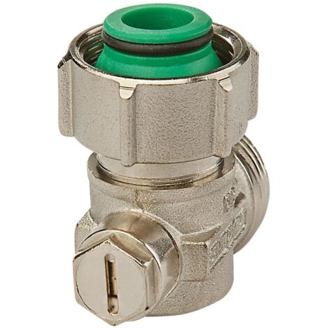 Flamco Exclusiv Eck Einzel-Kugelhahn E2/AG G 3/4" Innengewinde x G 3/4" Außengewinde Messing vernickelt mit Konus