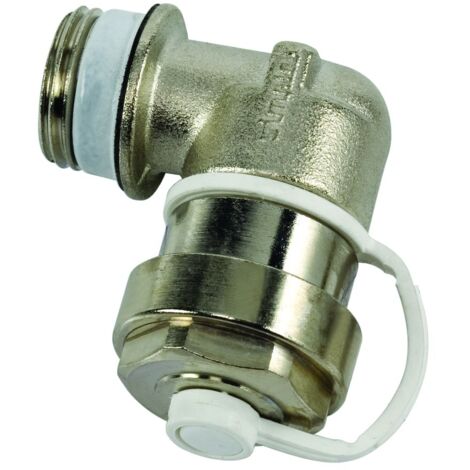 Flamco Exclusiv Eck Füll- und Entleerstopfen G 1/2" Außengewinde x G 3/4" Schlauchanschluss, Messing vernickelt