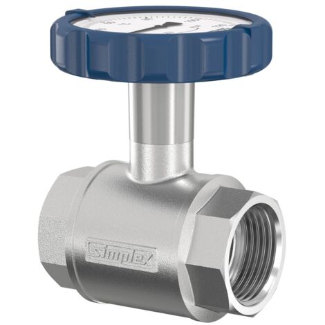 Flamco Kugelhahn m. Thermometergriff, blau DN20 G3/4i PN16 MS vern., F10119