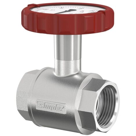 Flamco Kugelhahn m. Thermometergriff, rot DN20 G3/4i PN16 MS vern., F10118