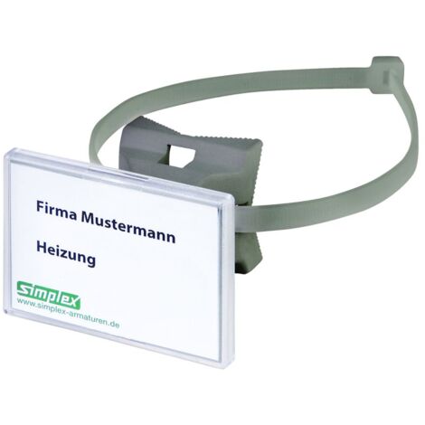 Flamco Schilderhalter QUICK 70x50,8mm für Rohre bis D200mm, Kunststoff, Grau