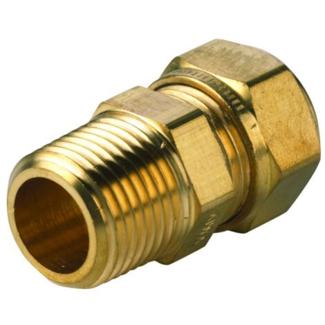 Flamco Super VHS Klemmringverschraubung, Übergang mit Außengewinde zylindrisch 12mm x G 1/2" Außengewinde, Messing