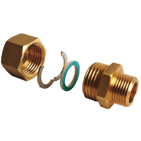 Flamco Verschraubungsset, flachdichtend für Wellrohr DN 25, 1" Außengewinde