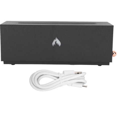 Flame Air Diffuser 3D Fireplace Appearance Multi Colored Fire Automatic Power Off Protection 320ml Silent Flame Mist Air Humidifier for Bedroom Office Black