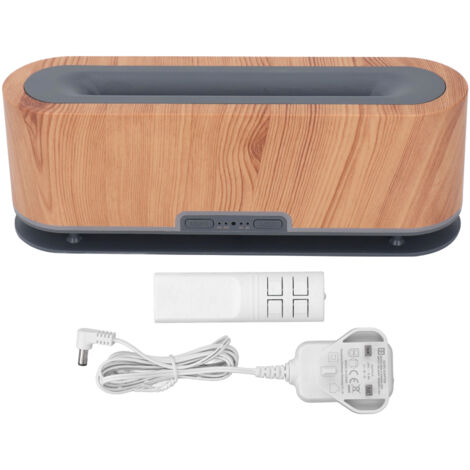 Flame Diffusers Flame 7 Colors Light Woodgrain Diffuser Humidifier for Room Bedroom Office UK Plug 100‑240V