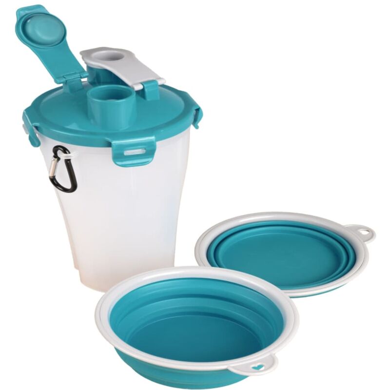 

Bebedero comedero de viaje para mascotas Trinka azul y gris - Multicolor - Flamingo