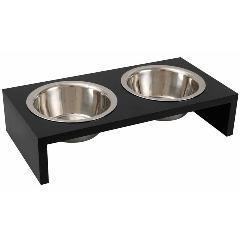 Bol d'alimentation double Kobushi Anthracite 2x650 ml 1031113 - Flamingo