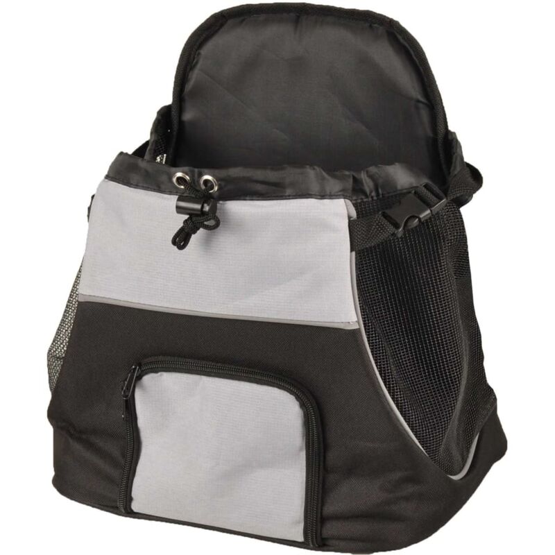

FLAMINGO Bolso transportín frontal de mascotas Sybil negro gris 518123 - Negro