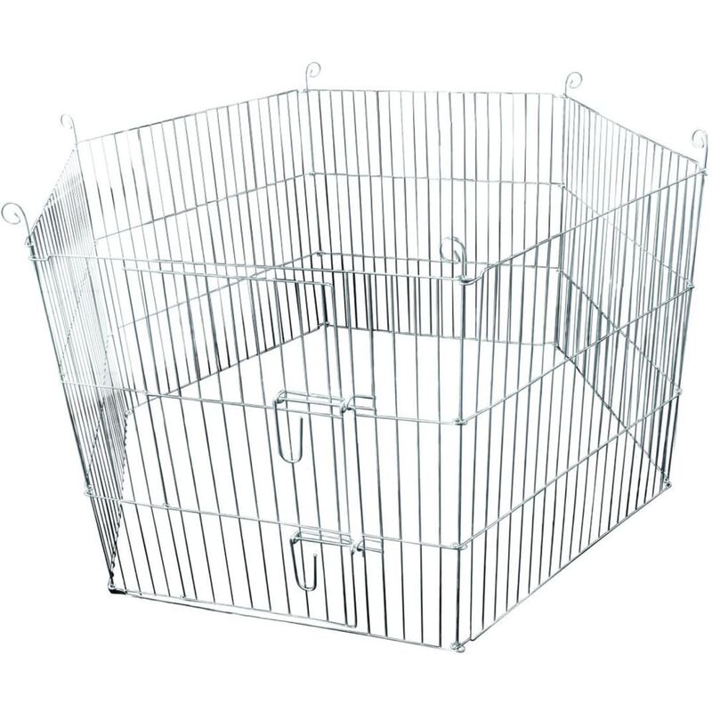 

FLAMINGO Corral de conejos 6 piezas plateado 120x60 cm - Plateado