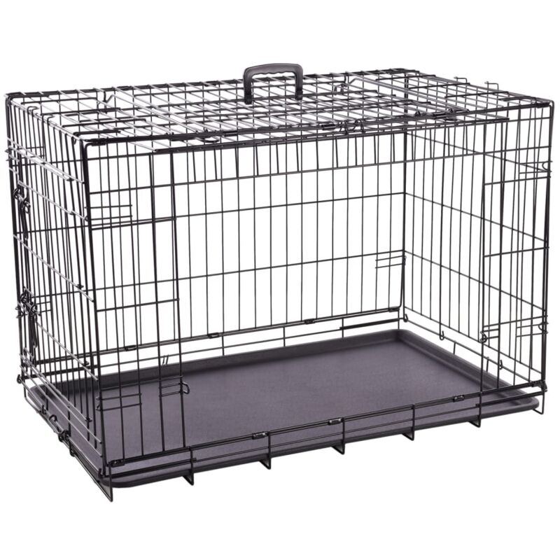 

FLAMINGO Jaula de perro con puerta corredera Nyo L 93x59x62,5 cm negra - Negro