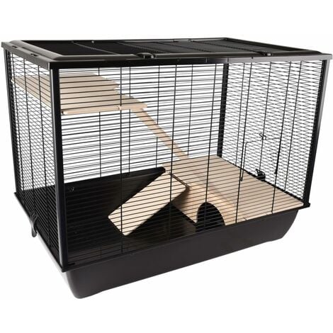 FLAMINGO Jaula para animales pequeños Elsa grande 77x47x60 cm - Negro