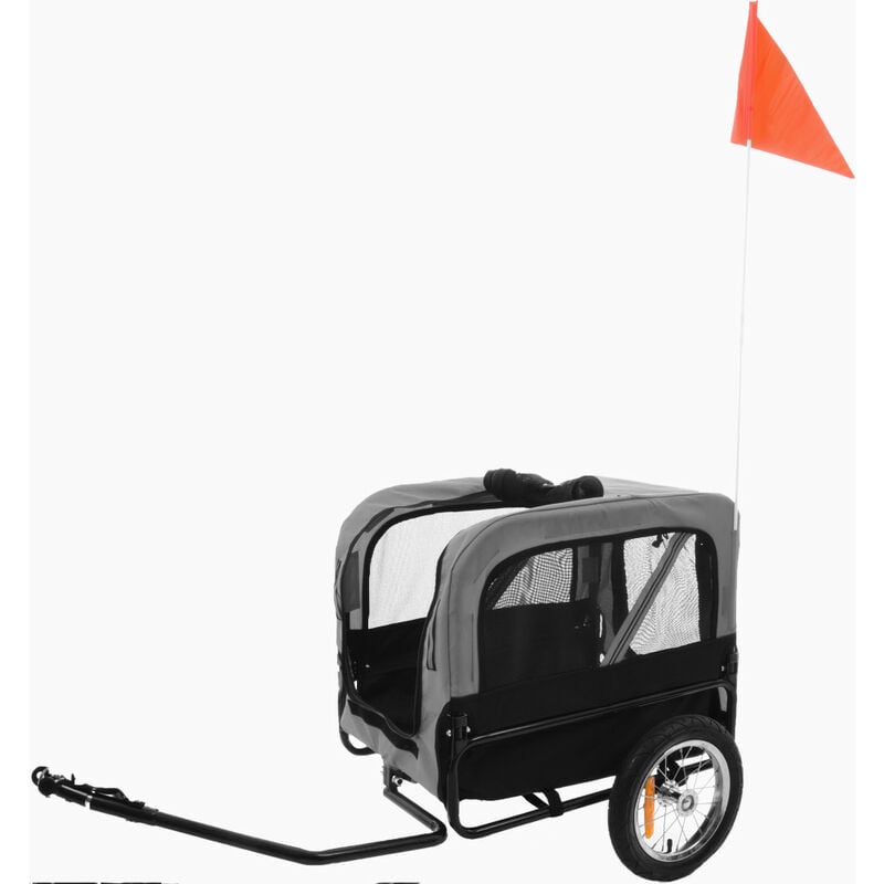 Remorque DOGGY LINER ROMERO. noir et gris. 60 x 43 x 51 cm. pour chien. - Flamingo