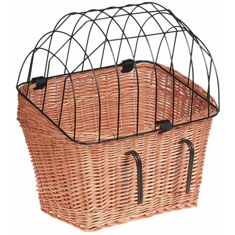 

FLAMINGO Transportín de perro para bici mimbre 45x38x47 cm - Marrón