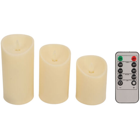 Flammenlose LED-Kerzen mit Fernbedienung, realistischem Flackereffekt, Batterien enthalten, dekorative Beleuchtung für Zuhause, 7,5 cm