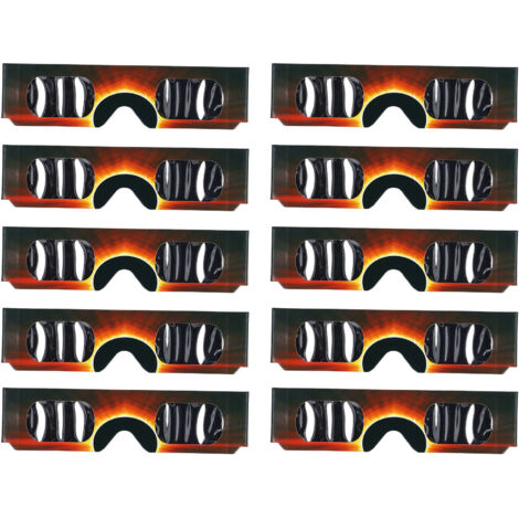 FLAMMKRAFT-10 Lunettes d'Observation Solaire pour Éclipse - Protection des Yeux pour Enfants et Adultes