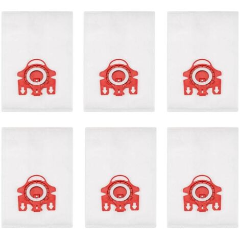FLAMMKRAFT-Compatible avec les aspirateurs Miele GN : Sacs à poussière 3D en non-tissé (Rouges) — Lot de 6