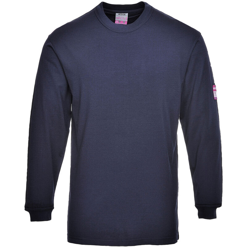 Portwest Langarm-t-shirt Mit Flammenmuster, Widerstandsfähig Und Antistatisch, Marine, Größe L