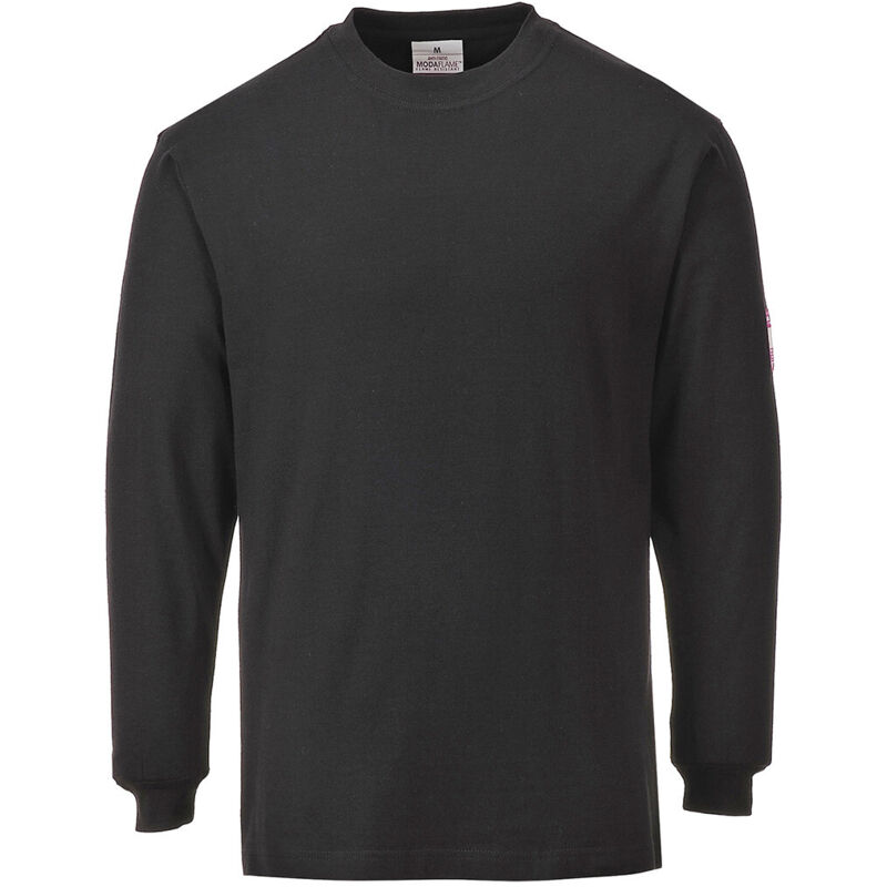 Langarm-t-shirt Flammenbeständig Und Antistatisch Farbe, Schwarz Größe L - Portwest