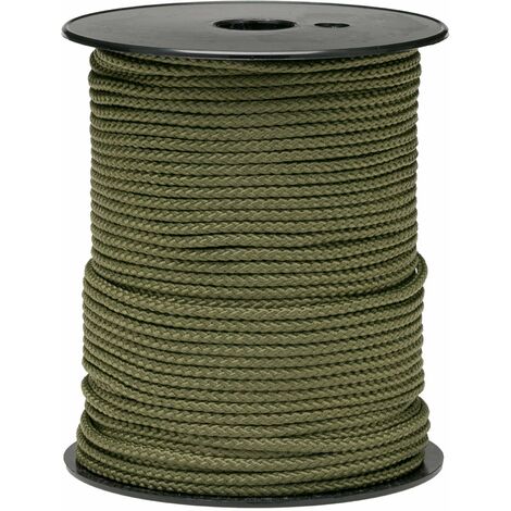 Flandria 414K Bobina Drizza in polipropilene intrecciato, diametro 4mm,  100m, cachi