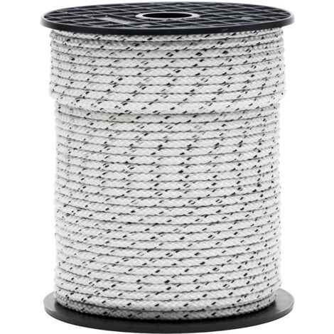 Flandria 424L Bobina di Drizza in poliammide con anima lanciatore Ø 4 mm x 100 m, Bianco/Nero