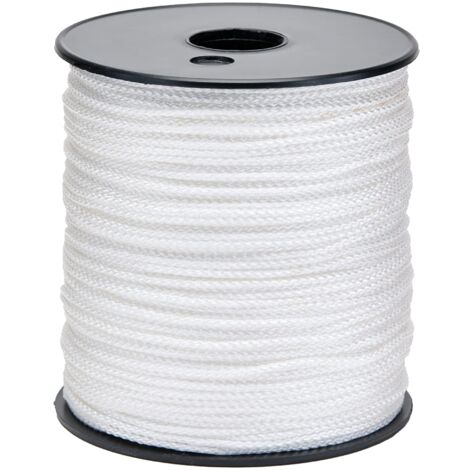 Flandria G411 - Corda intrecciata in polipropilene, diametro 2 mm, 200 m, colore: Bianco