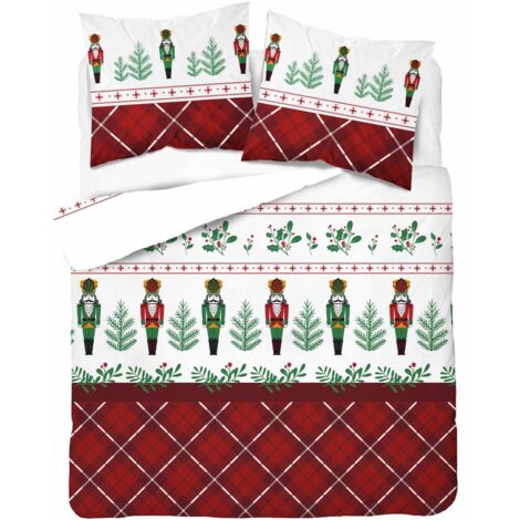Flanell-Bettwäsche-Set 220x200 WEIHNACHTEN Nussknacker