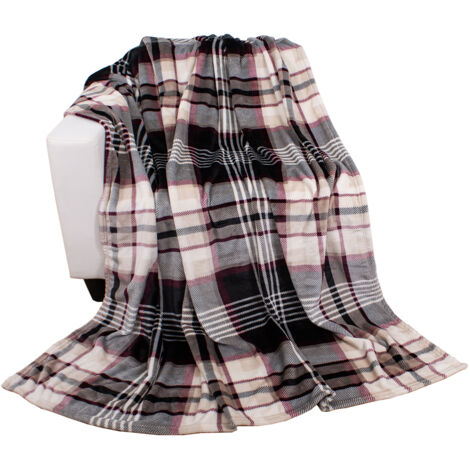 Flanell Kuscheldecke Karo 150x200cm-M995469-Schwarz