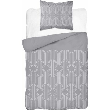 Flanellbettwäsche 140x200 Ornament Grau