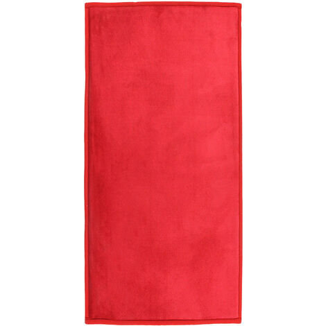 FLANELLE - Tapis aspect velours extra-doux rouge 60x120 - Rouge
