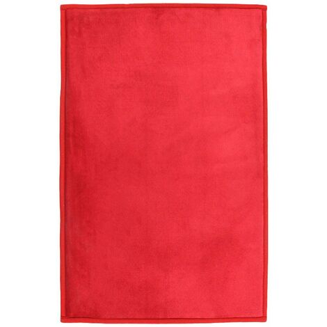 FLANELLE - Tapis aspect velours extra-doux rouge 60x90