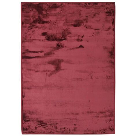 FLANELLE - Tapis extra-doux effet velours rouge foncé 120x170 - Rouge
