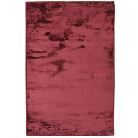 FLANELLE - Tapis extra-doux effet velours rouge foncé 60x90 - Rouge