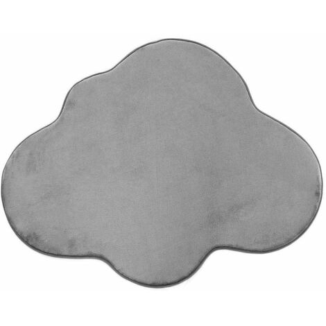 FLANELLE - Tapis forme nuage extra-doux gris 90x70 - Gris
