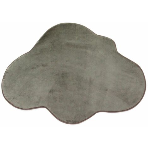 FLANELLE - Tapis forme nuage extra-doux taupe 90x70 - Marron