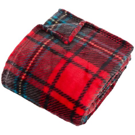 Flanellplaid mit Brody-Druck rot 170x130cm - Atmosphera créateur d'intérieur
