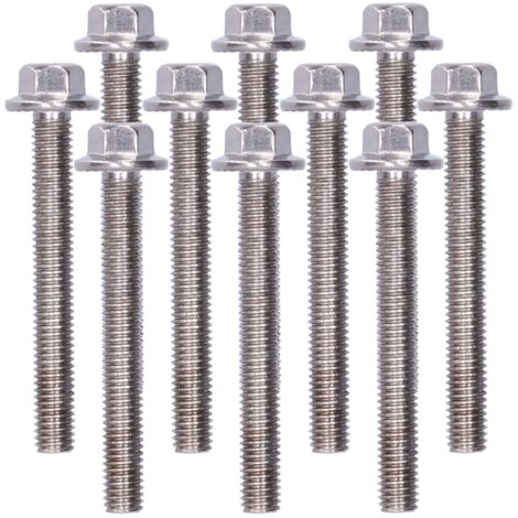 Flansch-Sechskantschrauben, Hochleistungs-Sechskantschrauben aus passiviertem Edelstahl 304 A2-70 mit Flansch, 10 Stück, M5x40mm.