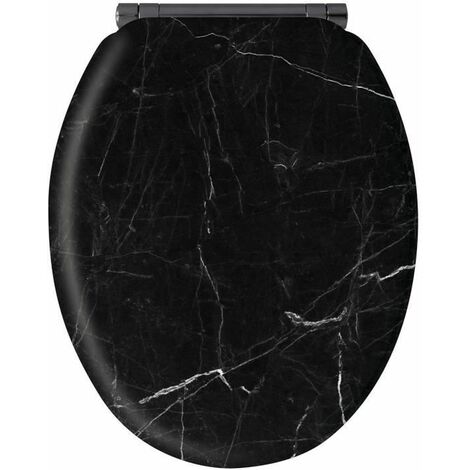 Wenko Tapa WC Prima Negra MDF, Negro