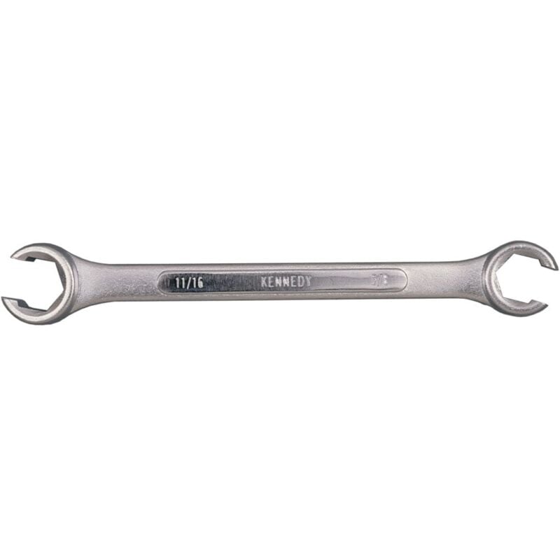 Kennedy Imperial Flare Nut Spanner, Chrome Vanadium Steel, 3/8in. x 7/16in