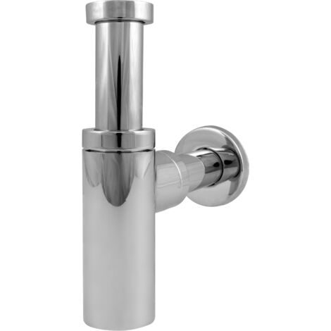 Flaschen-Spülbeckensiphon, Messing, Chrom, 5/4"