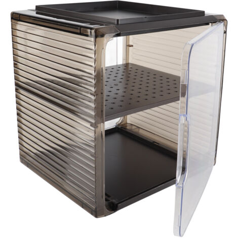 Flaschenhalter aus Acryl  2-stöckig, mittleres Modell  28 cm  Robust, transparent und staubdicht für Küche und Büro