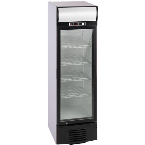 Flaschenkühlschrank Getränkekühlschrank Glastür 278 Liter Kühlschrank Cooler - Schwarz, Weiß