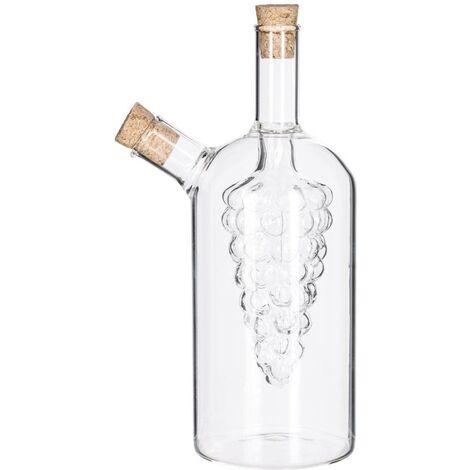 Flaschenöl-essig-traube - Traubenessig Ölflasche - Glas - Kork - Abmessungen D. 6 -5 x H. 17 -5 cm - 5 five simply smart - transparent