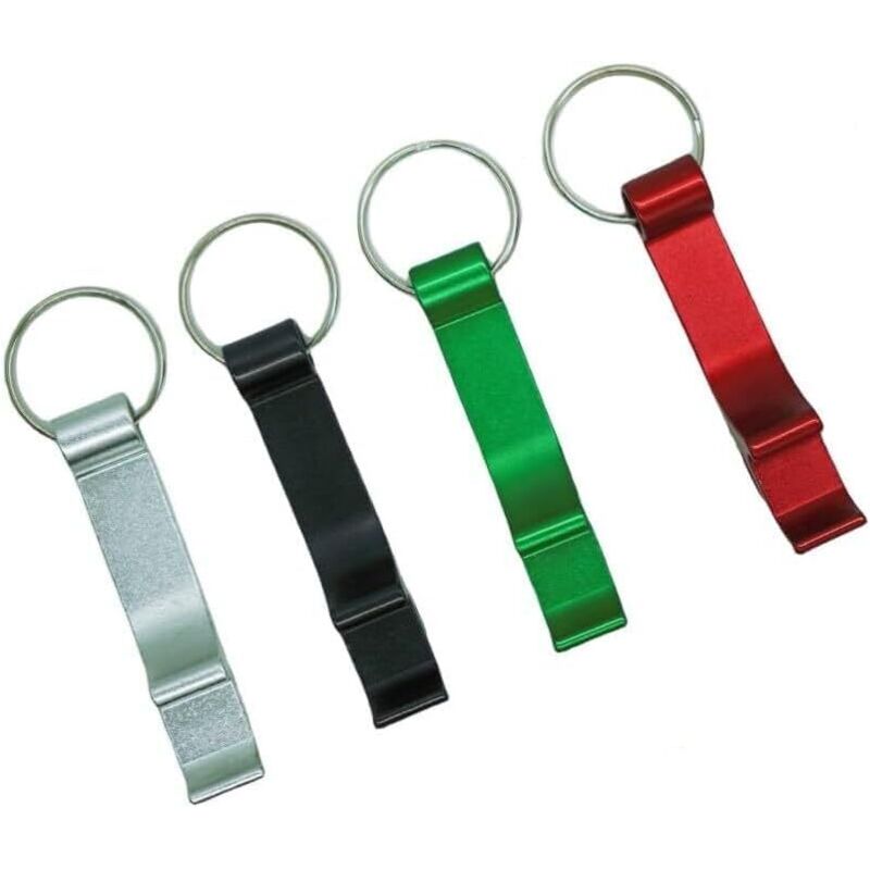 Image of Flaschenöffner 4 Stück, kompakt, leicht und langlebig (schwarz, silber, rot, grün)