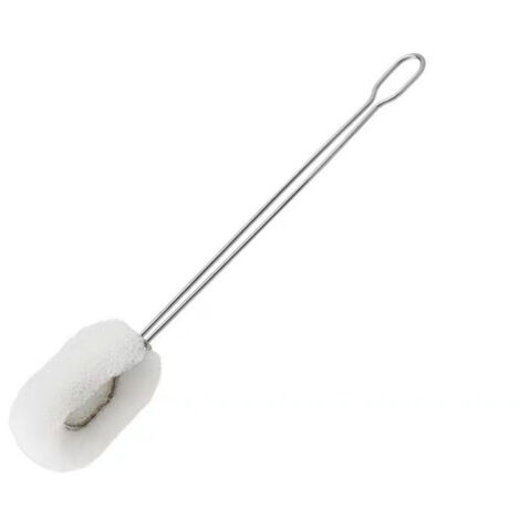 Flaschenreinigungsbürste mit langem Edelstahlgriff und austauschbarem Bürstenkopf, Küchenschwamm, Spülhilfe 24 cm