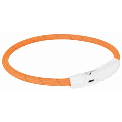 Flash anneau lumineux usb, en tpu/nylon M-L: 45 cm/ø 7 mm, orange