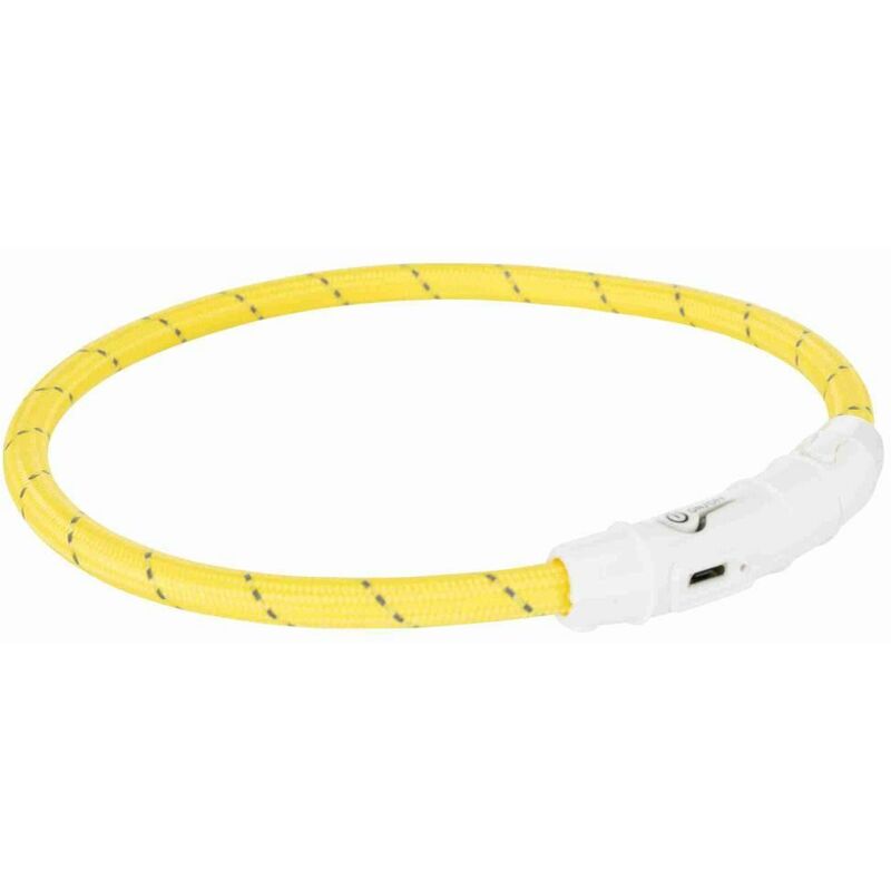 Flash anneau lumineux usb, en tpu/nylon - XS-S: 35 cm/ø 7 mm, jaune